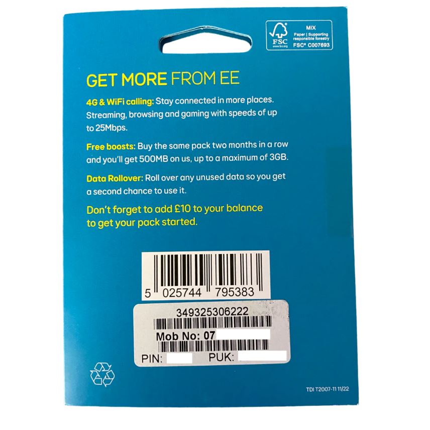 SIM EE packaging